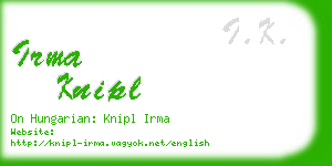 irma knipl business card